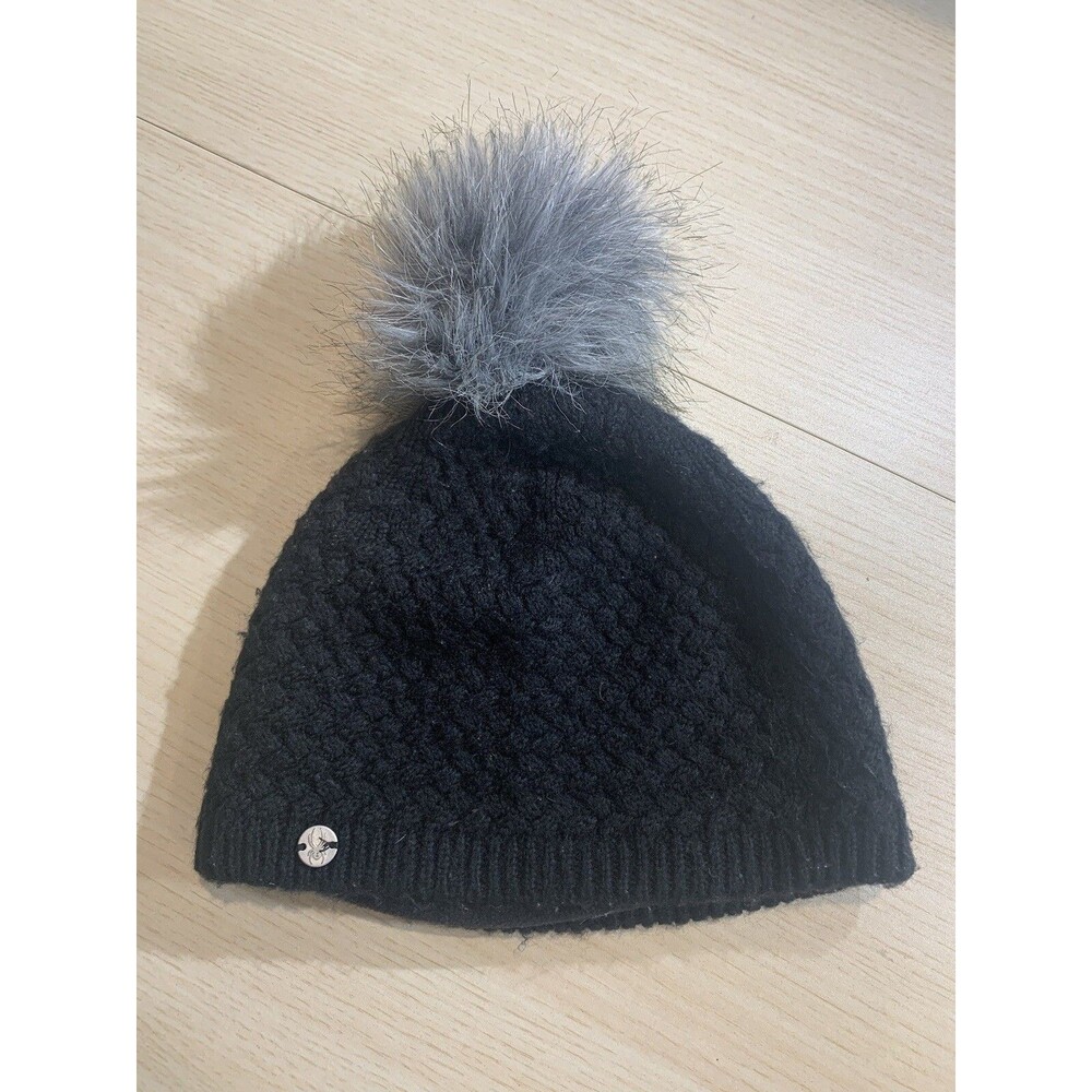 Spyder Women' Icicle Hat Pom Knit Beanie Hat Fleece Lined Ski One Size - Picture 1 of 8